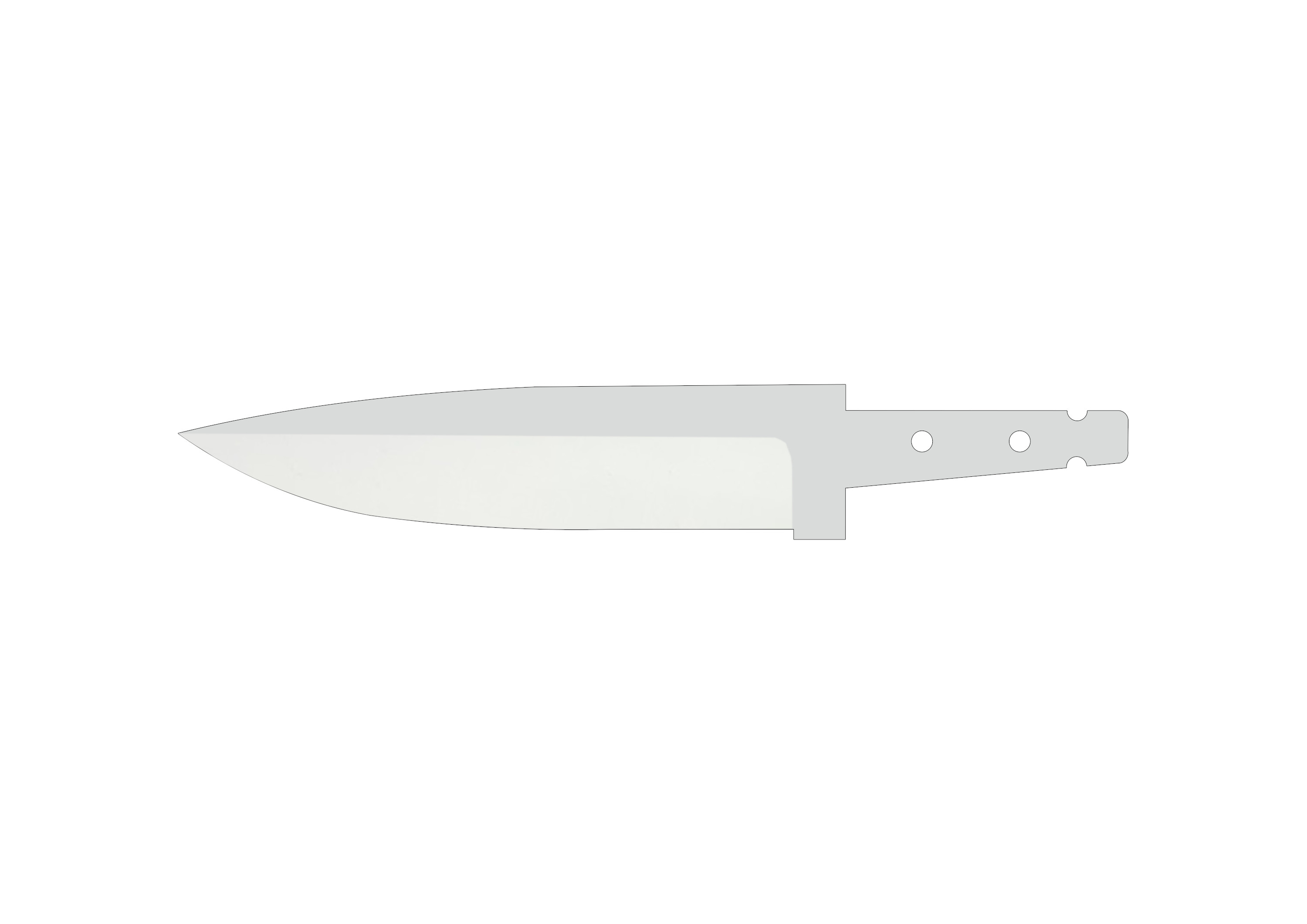 Appache 5" Partial Tang, Flat Grind - Elmax Knife Blank