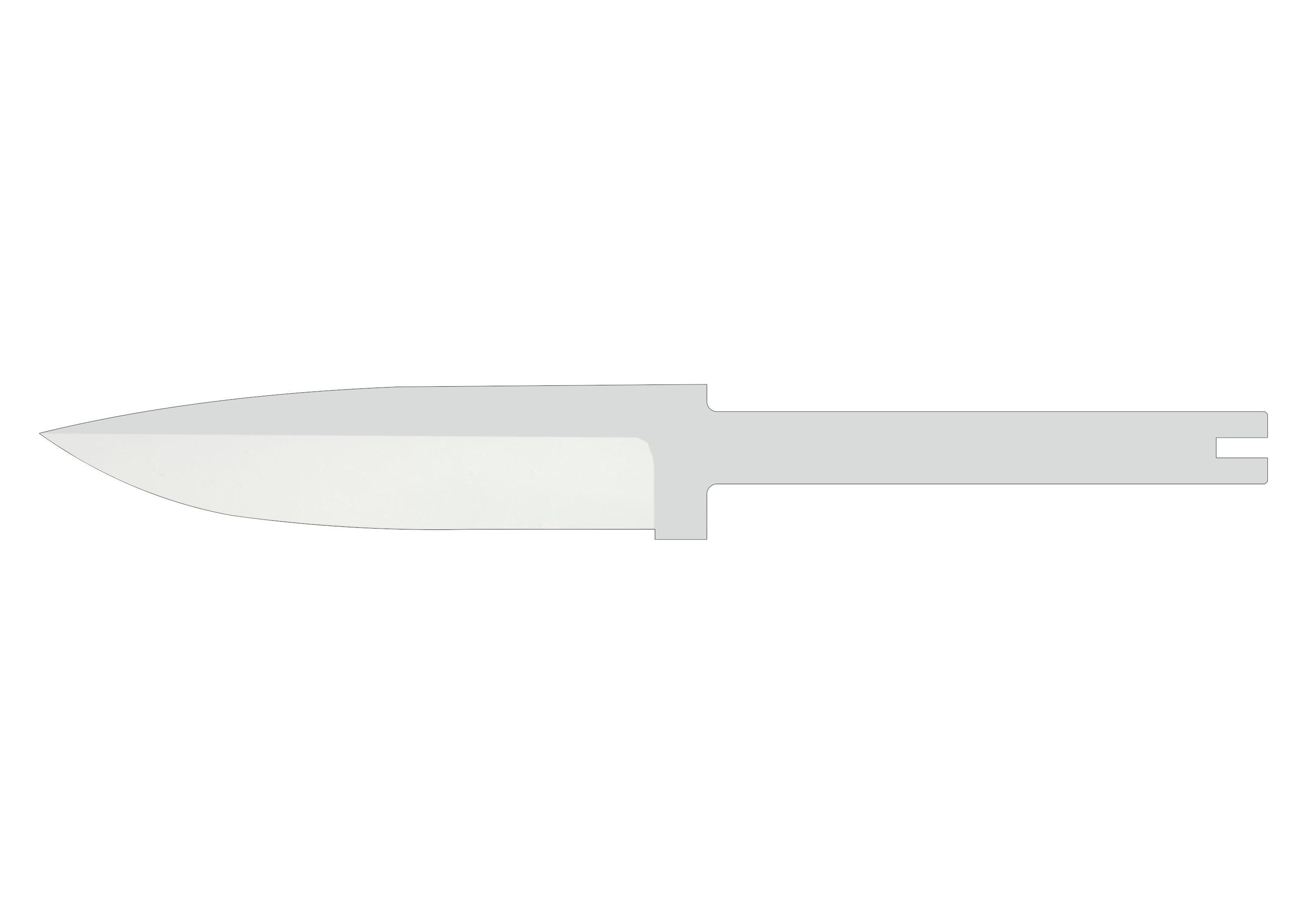 Appache 5" Hidden Tang, Flat Grind - Elmax Knife Blank