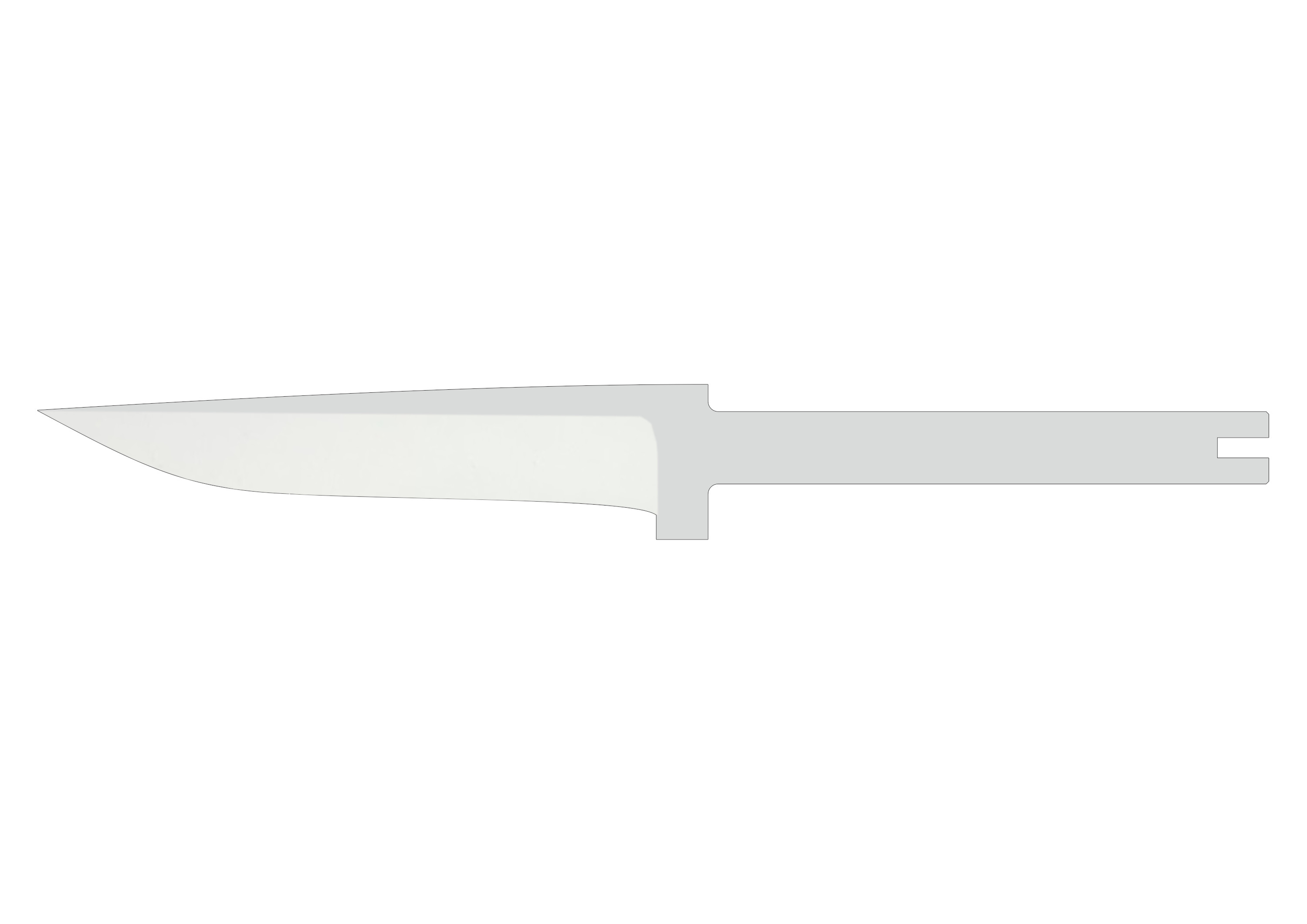 Finn 5" Hidden Tang, Flat Grind - Elmax Knife Blank