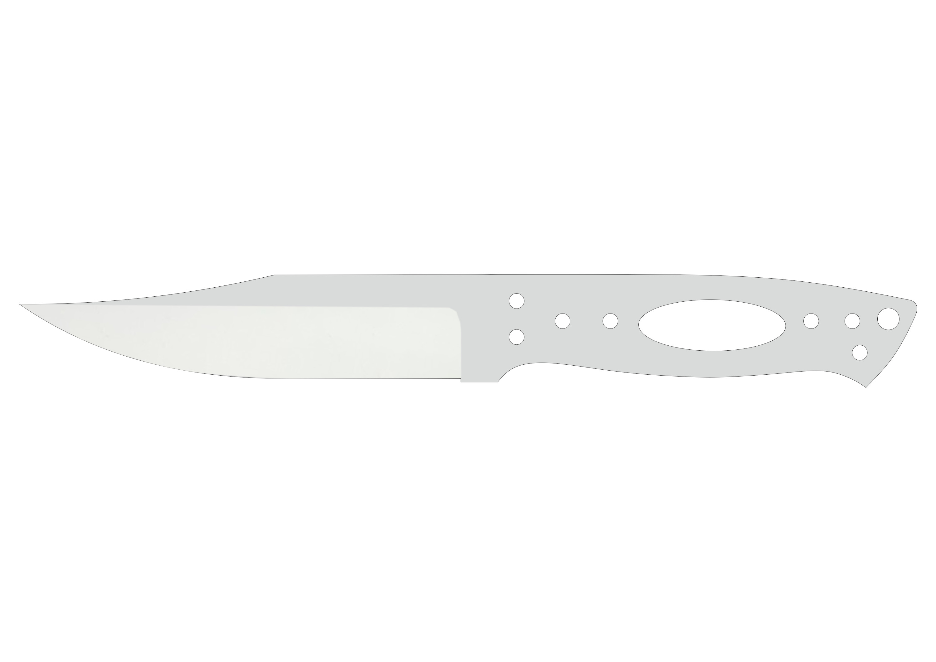 Bowie 5" Full Tang, Flat Grind - Elmax Knife Blank