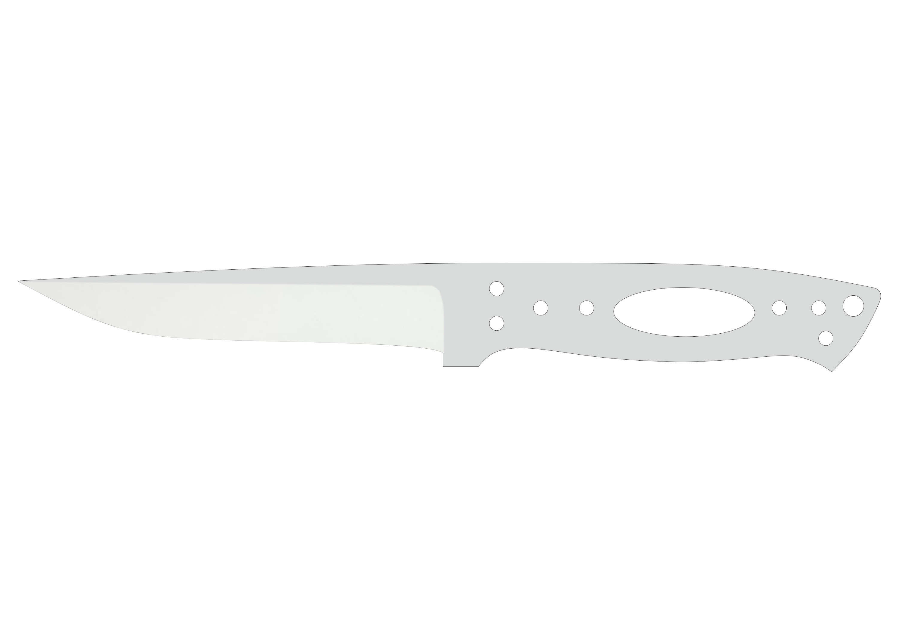 Finn 5" Full Tang, Flat Grind - Elmax Knife Blank