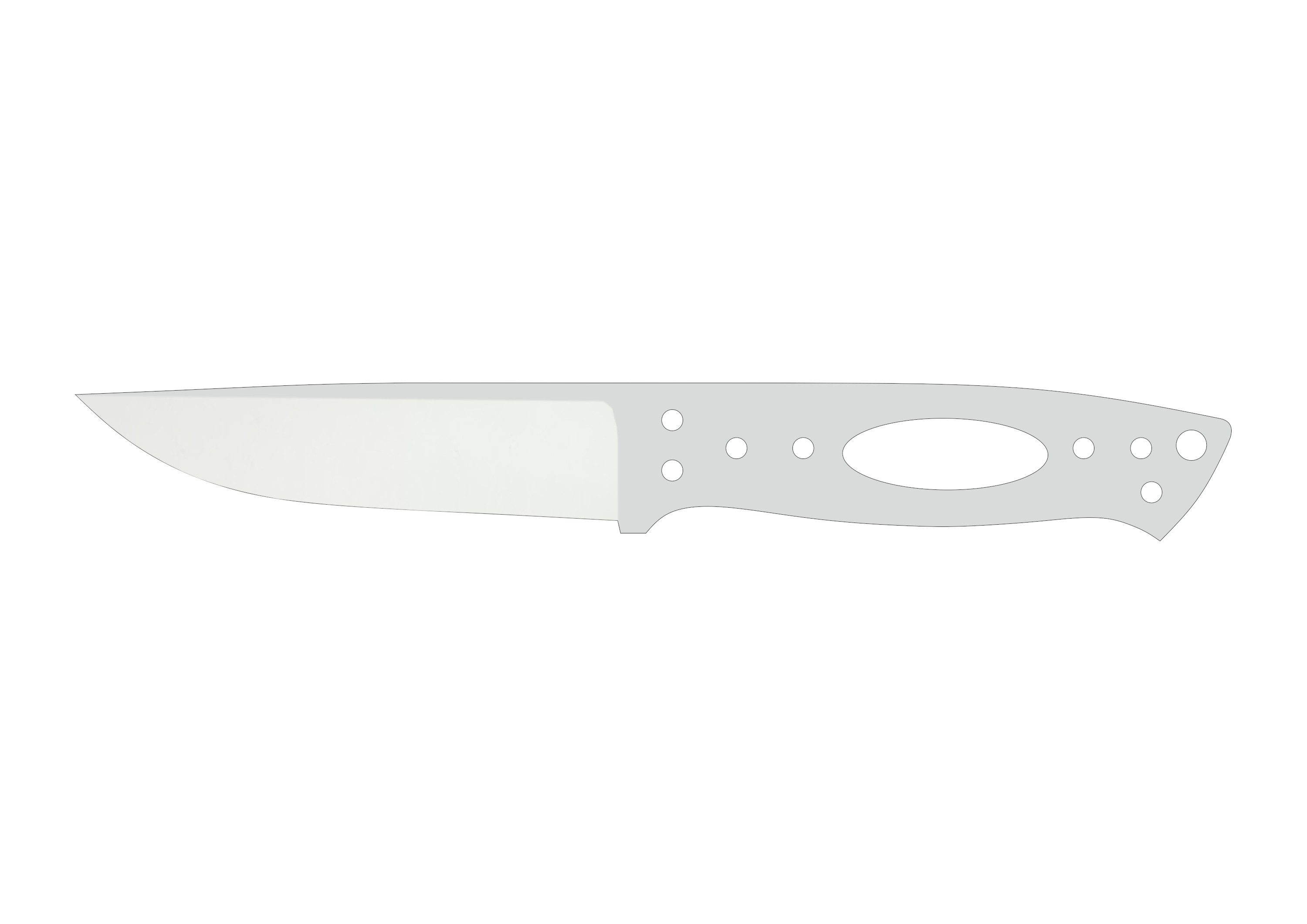 Yukon 4" Full Tang, Flat Grind - Elmax Knife Blank