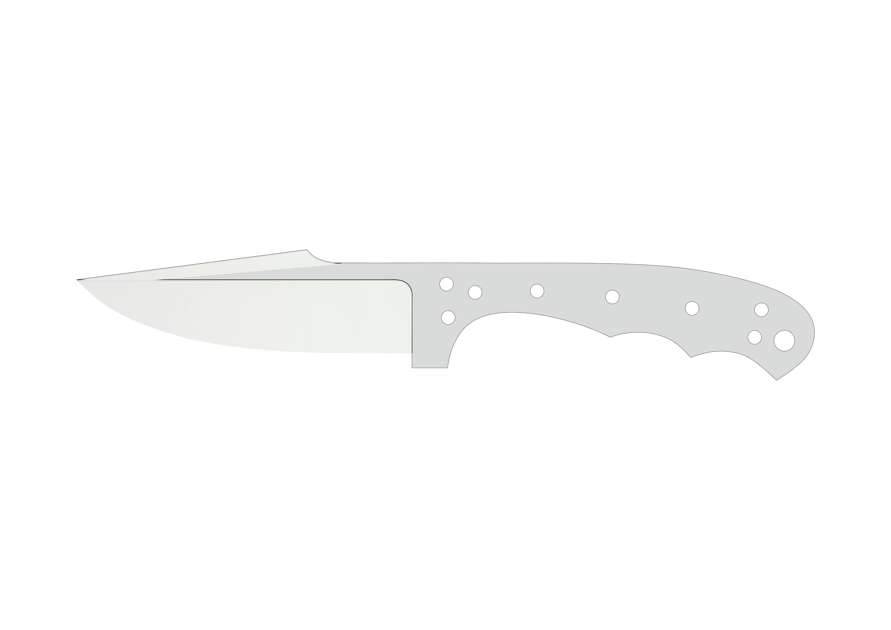 Alaska Skinner Eagle 4" Full Tang, Flat Grind - Elmax Knife Blank