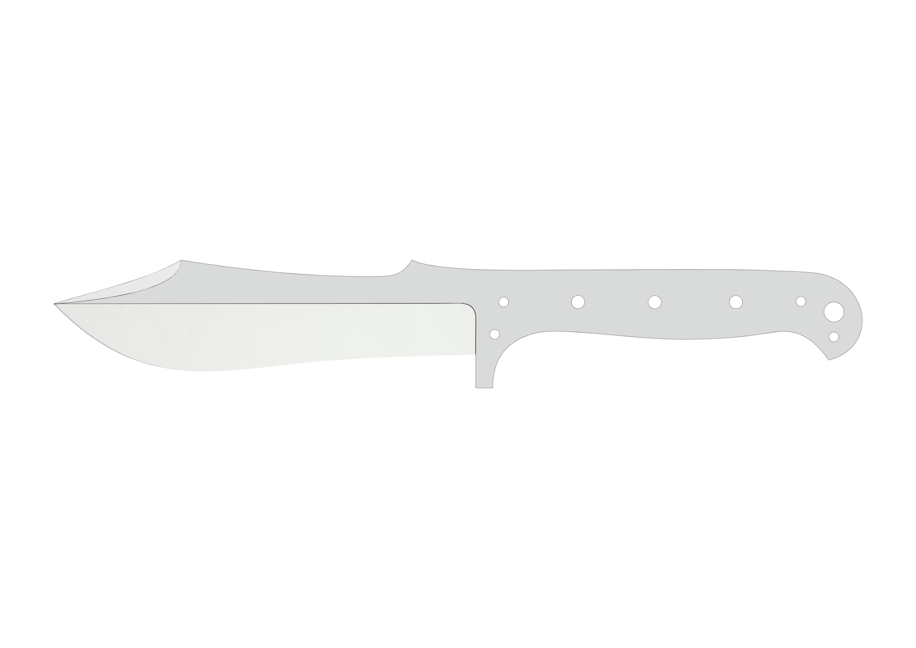 Whitehunter 5" Full Tang, Flat Grind - Elmax Knife Blank