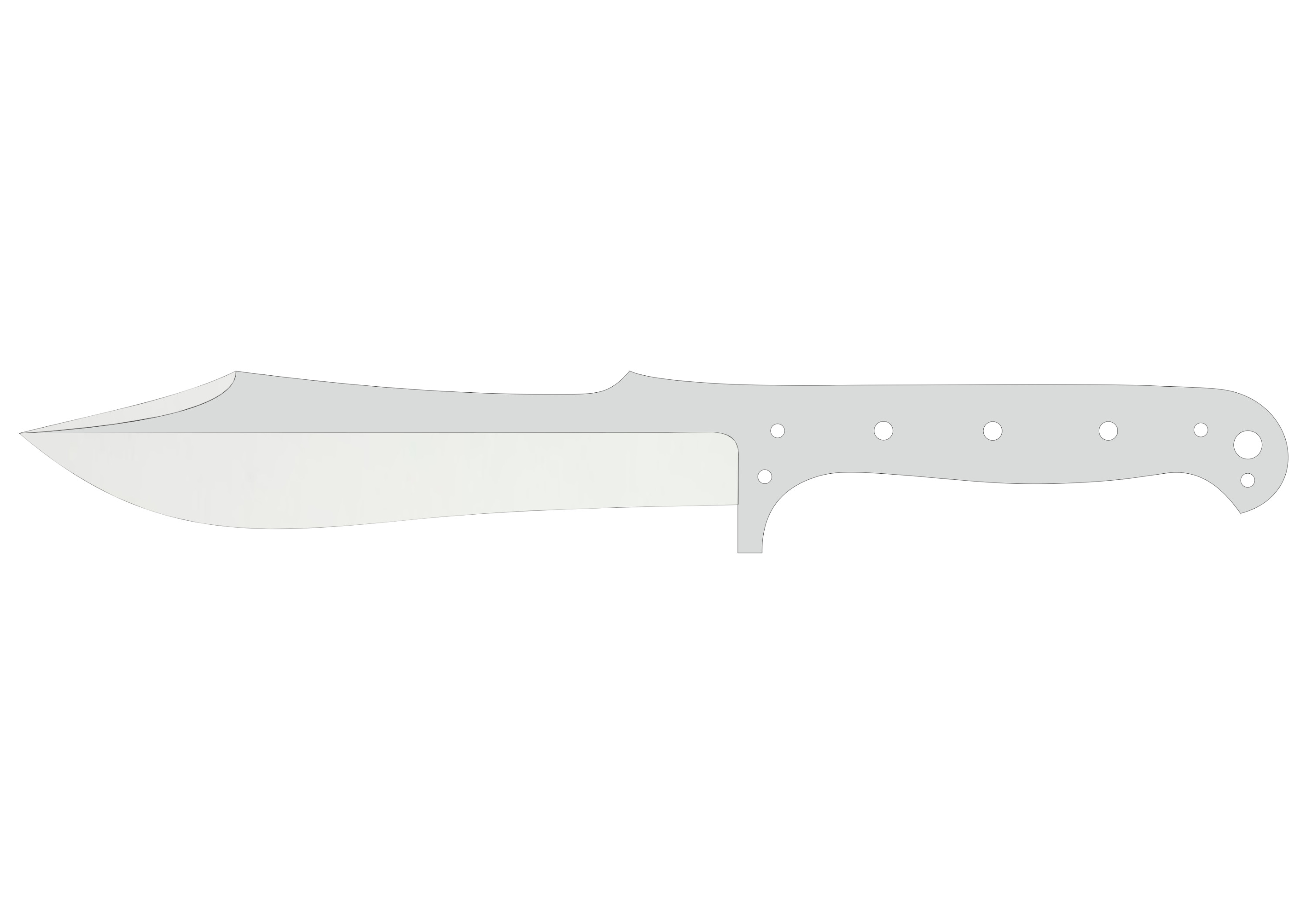 Whitehunter 6" Full Tang, Flat Grind - Elmax Knife Blank