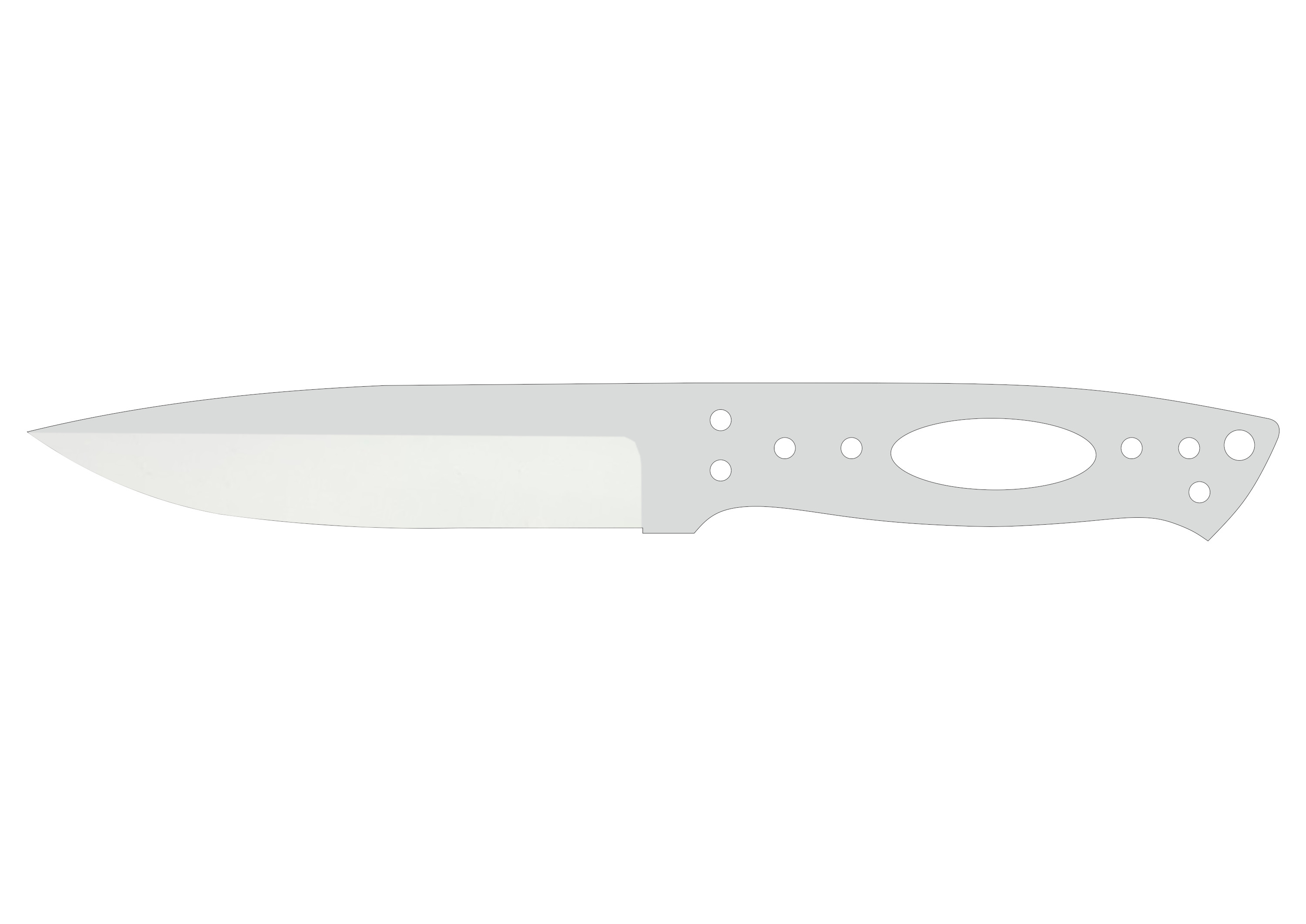 Appache 5" Full Tang, Hollow Grind - Elmax Knife Blank