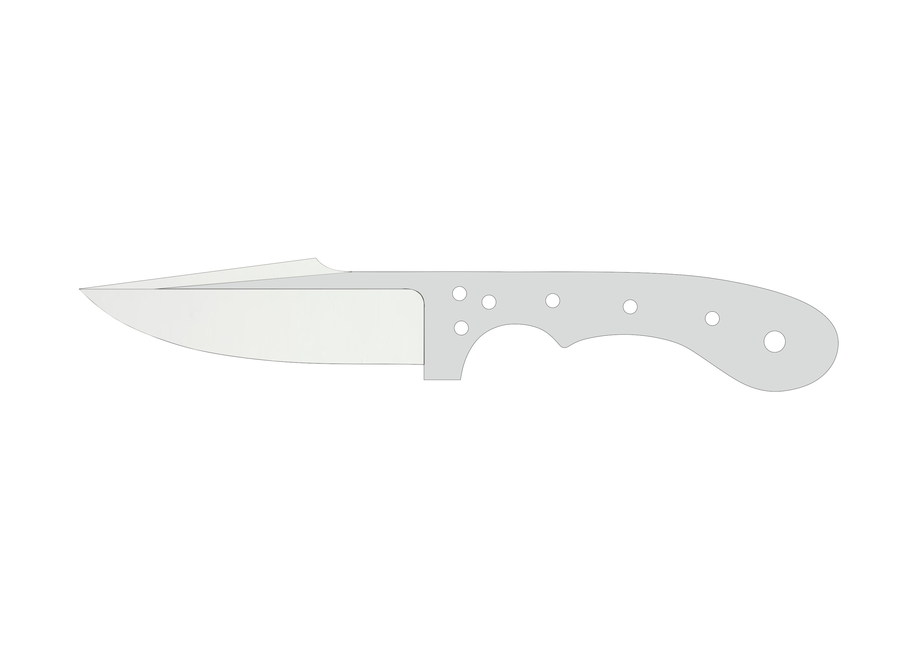 Alaska Skinner Beaver 4" Full Tang, Hollow Grind - Elmax Knife Blank