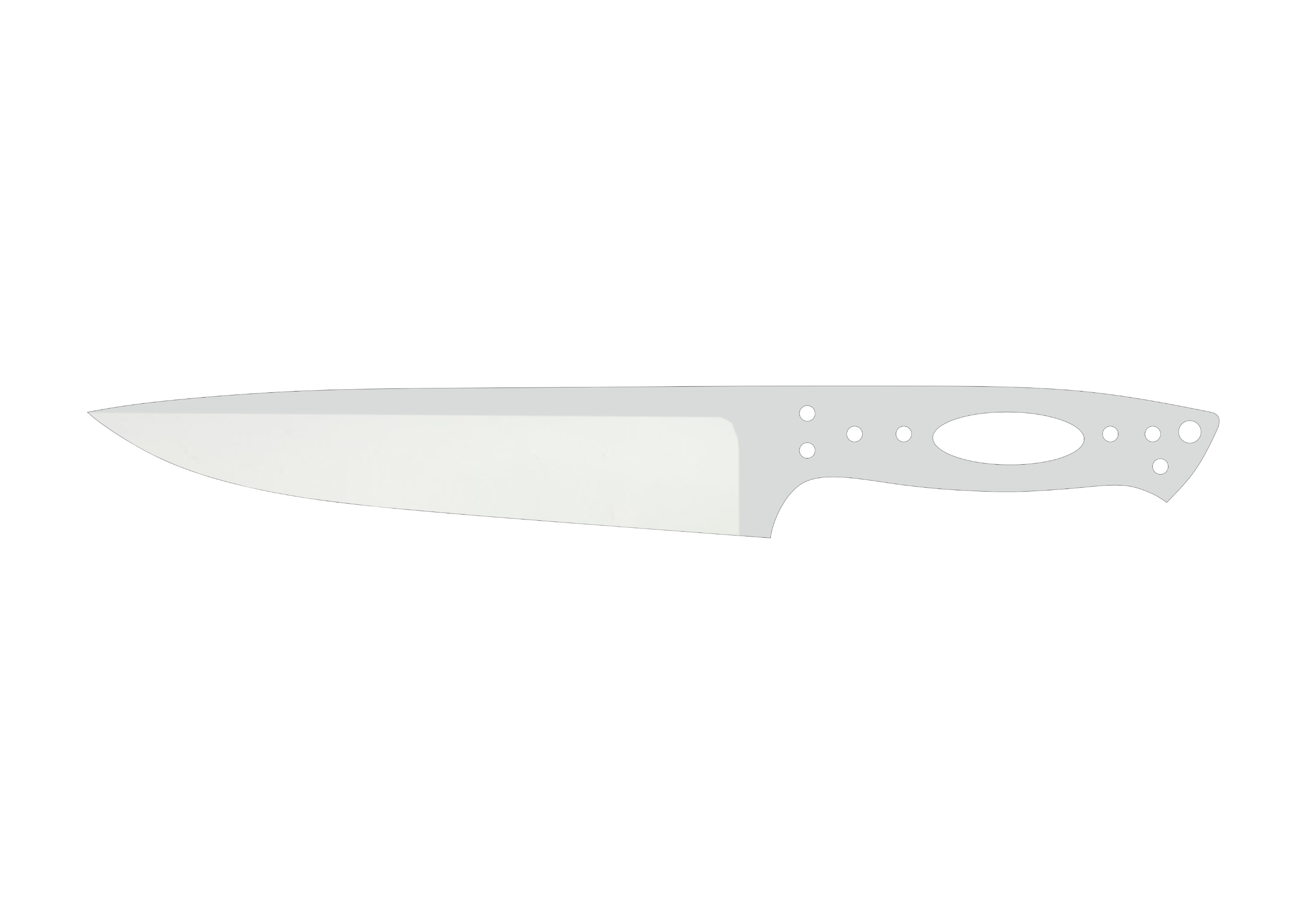 Chef 7" Full Tang - Elmax Knife Blank