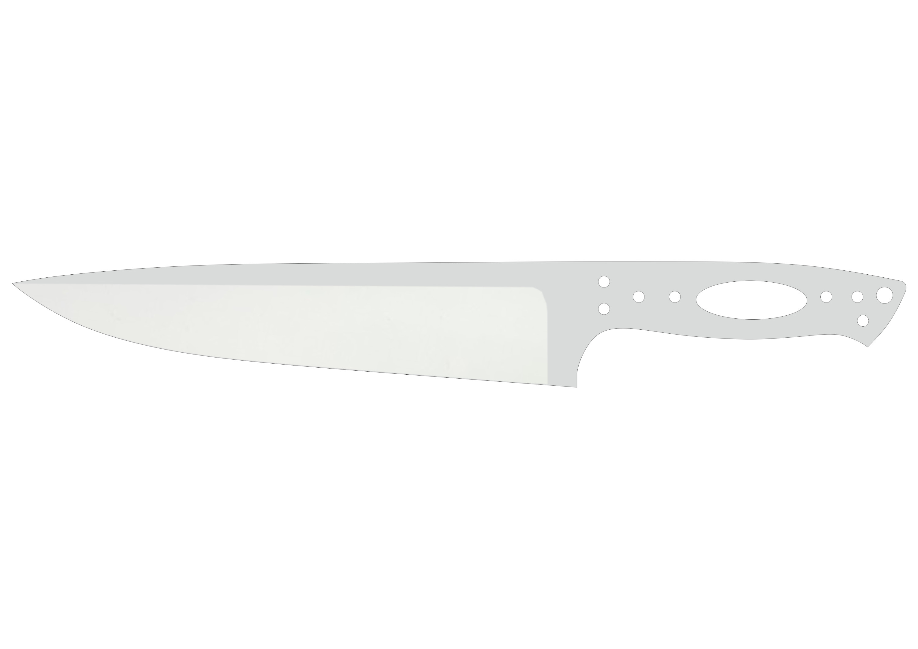 Chef 8" Full Tang - Elmax Knife Blank