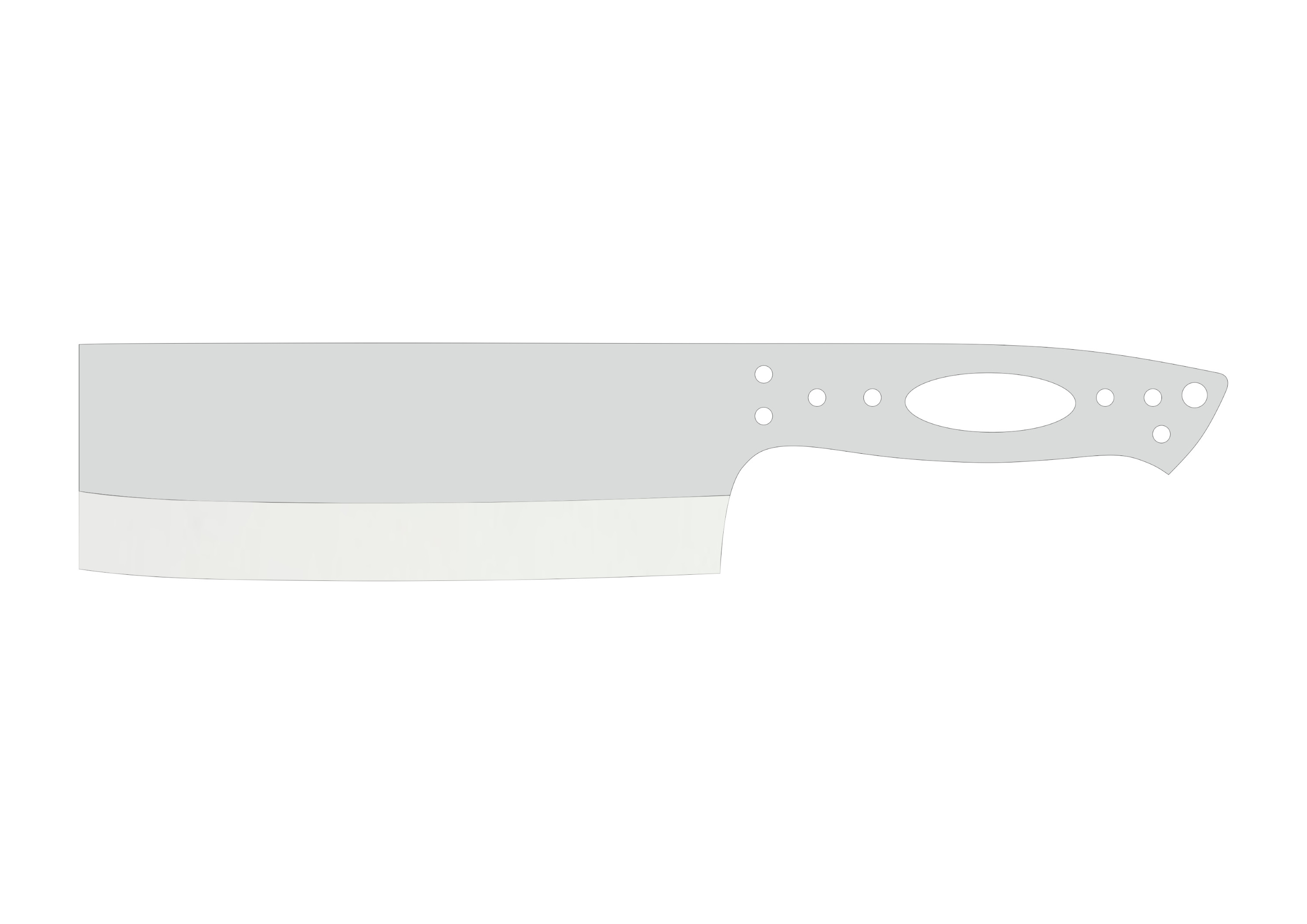 Chopper 6" Full Tang - Elmax Knife Blank