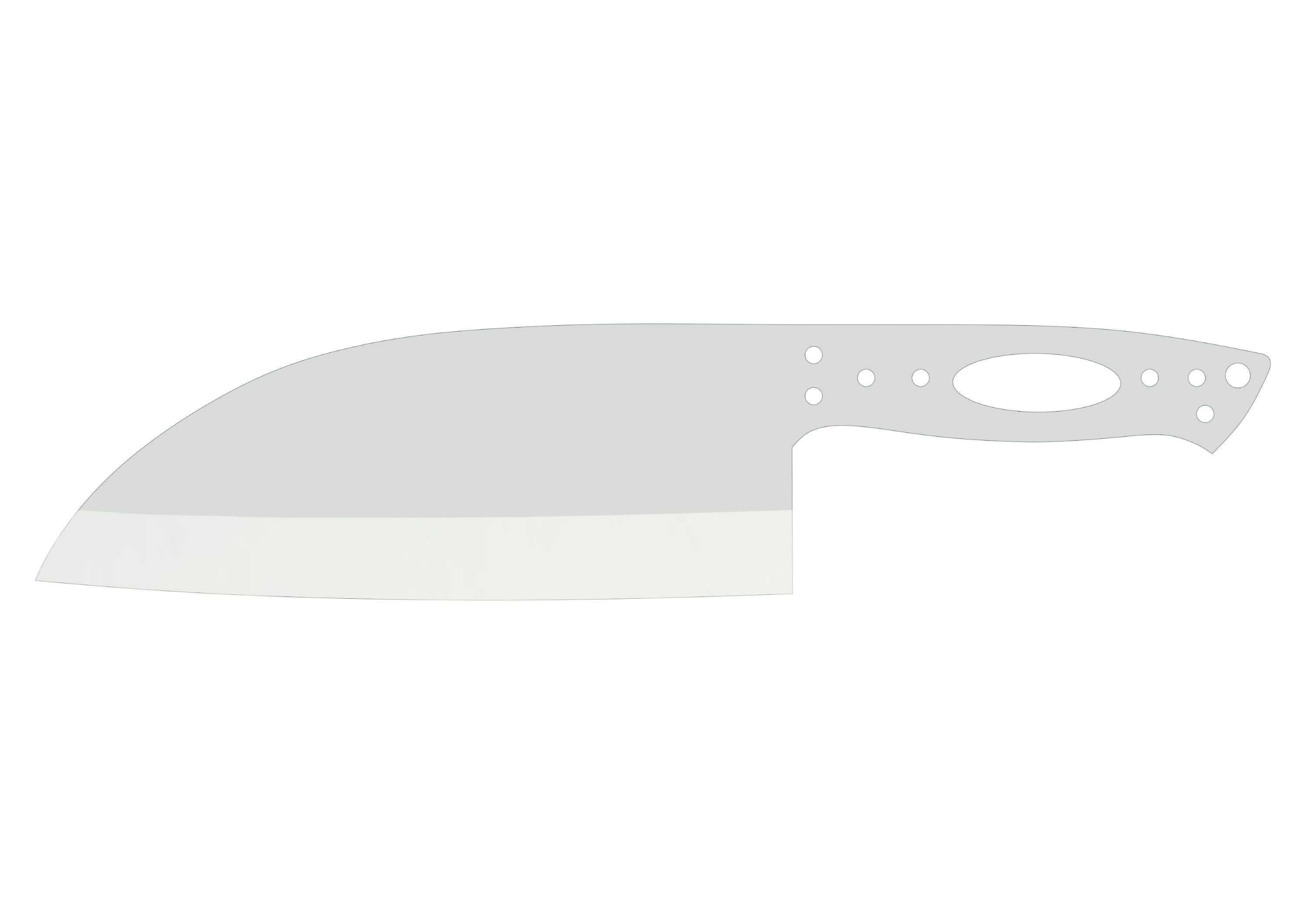 Serbian Chopper 6" Full Tang - Elmax Knife Blank