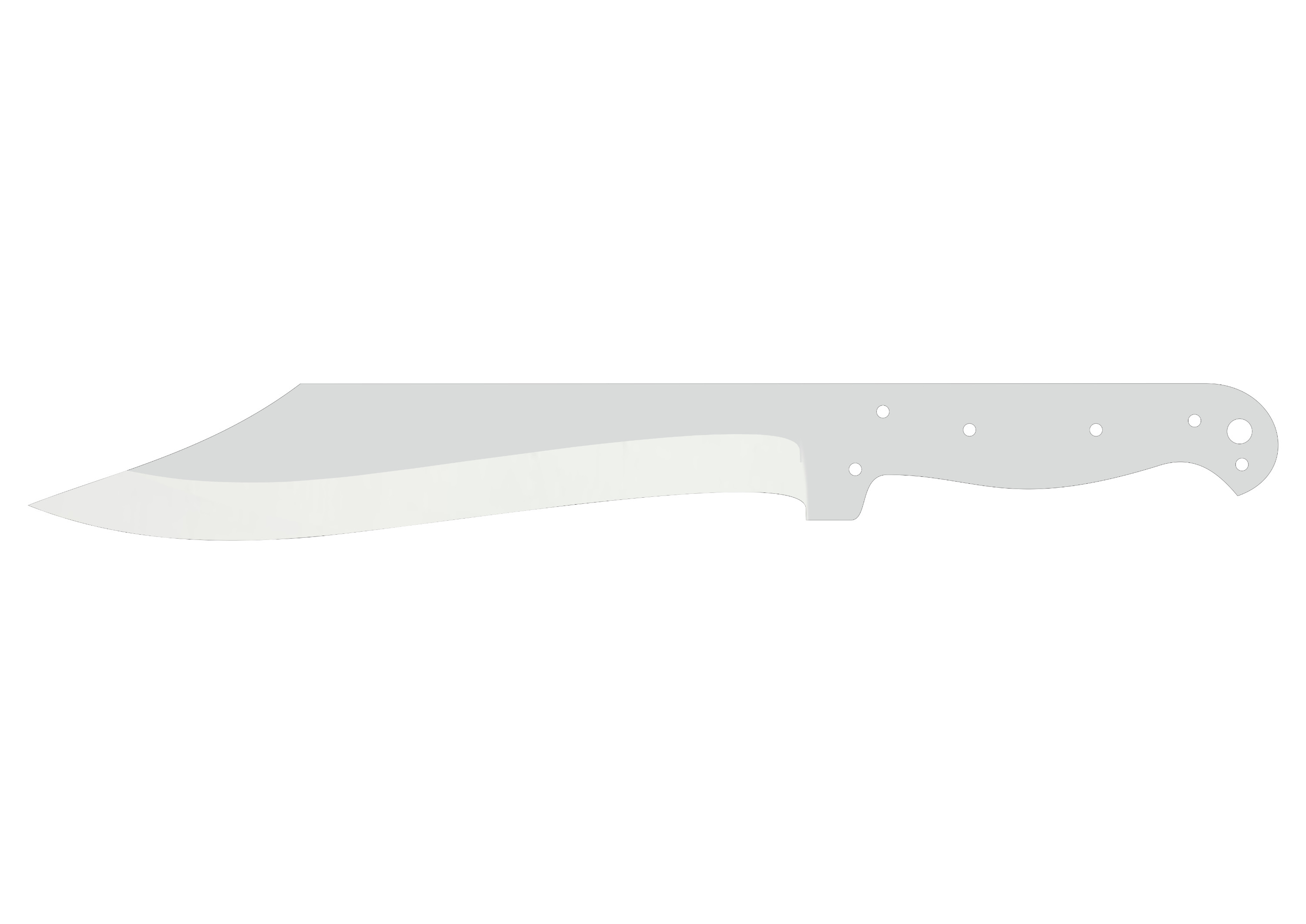 Machete 10" Full Tang - D2 Knife Blank