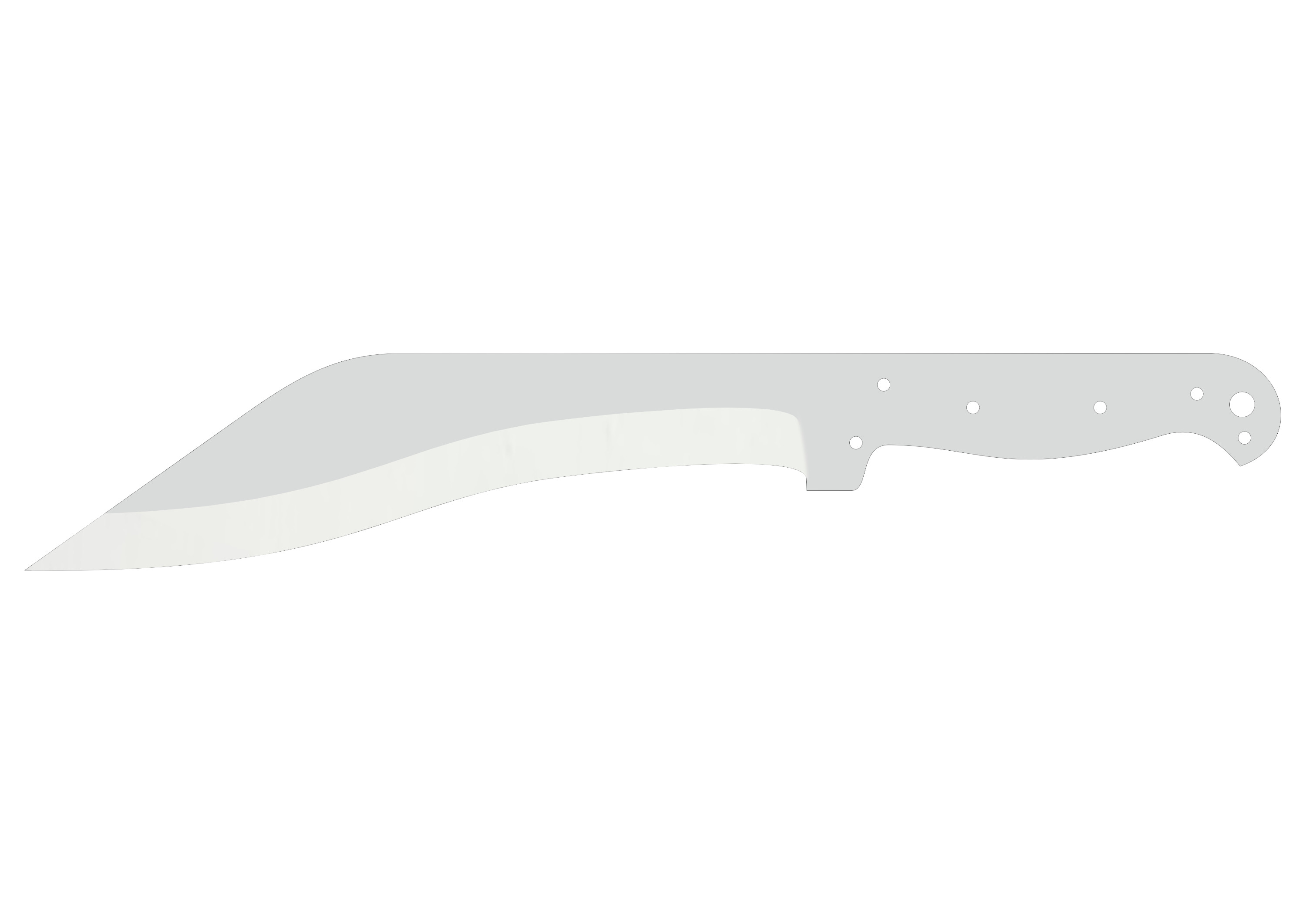 Kukri 10" Full Tang - D2 Knife Blank